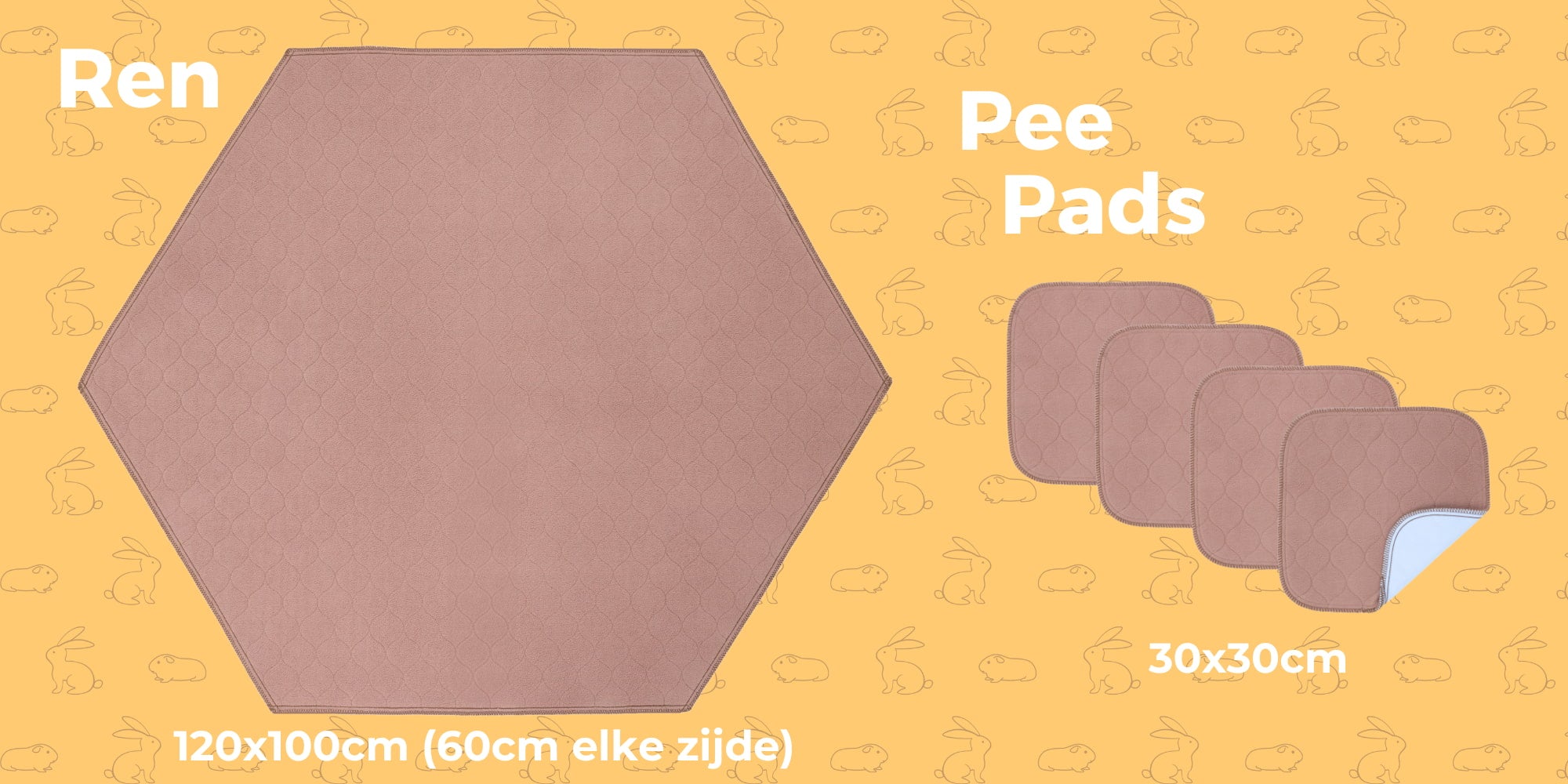 VANESTE Fleece Liner voor cavia ren en VANESTE pee pads