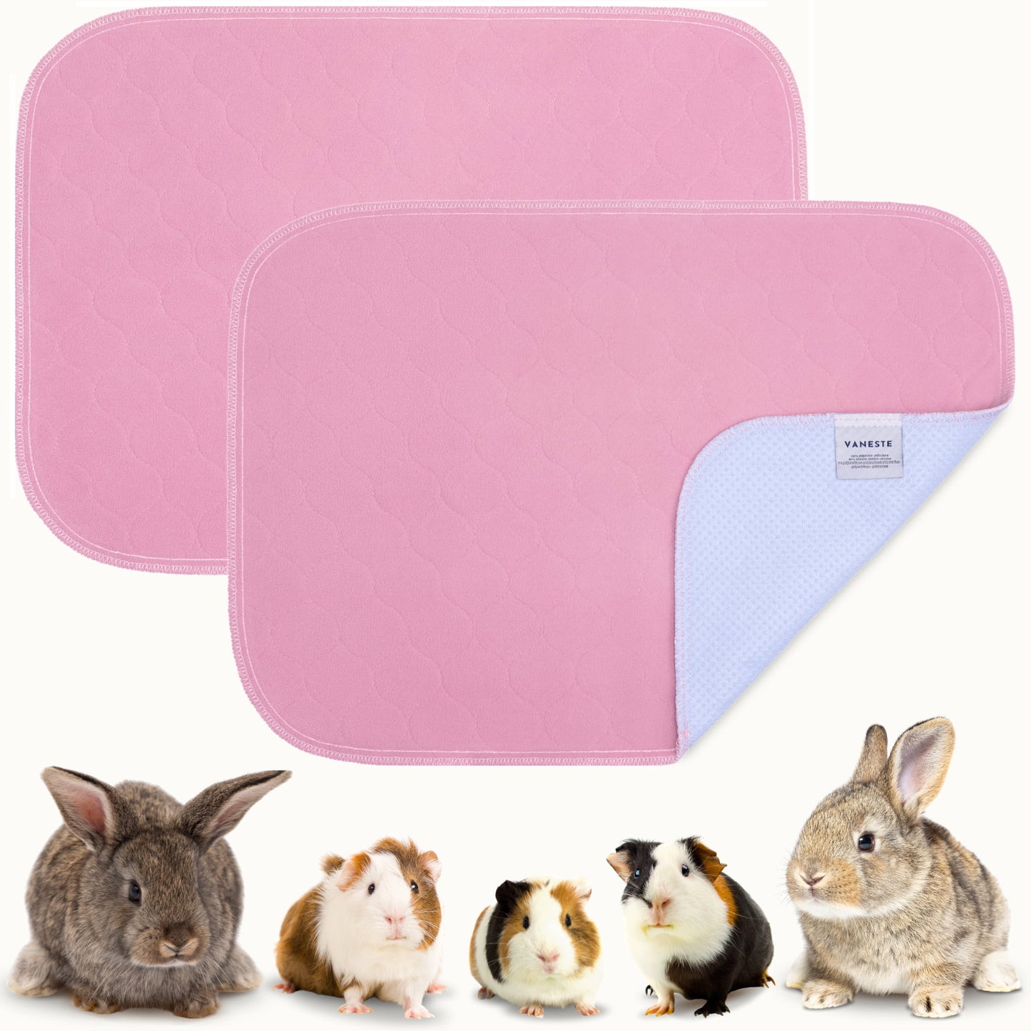 VANESTE 60x45cm Cavia Fleece Liners - 2 stuks - bodembedekkers caviakooi