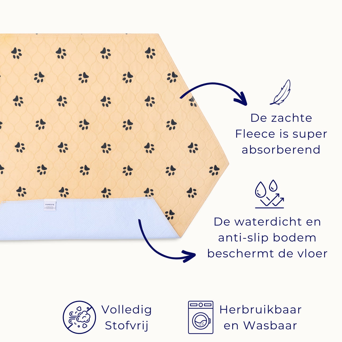 VANESTE cavia mat voor cavia ren - stofvrij - herbruikbaar en wasbaar