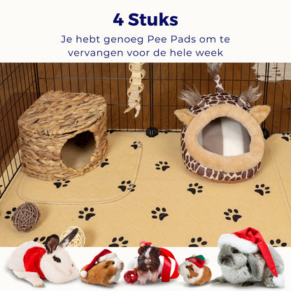 VANESTE 30x30cm Cavia Pee Pads - 4 stuks - bodembedekkers caviakooi