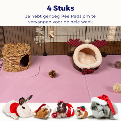 VANESTE 30x30cm Cavia Pee Pads - 4 stuks - bodembedekkers caviakooi