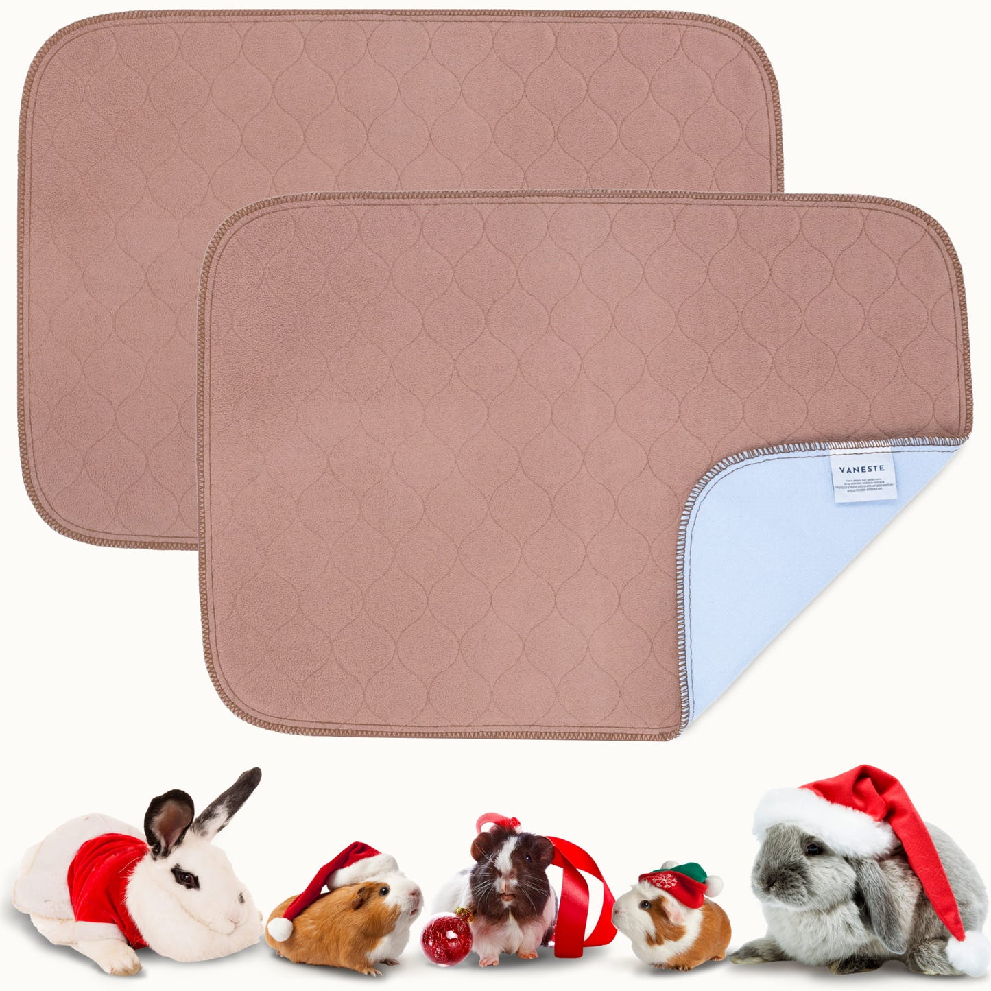 VANESTE 60x45cm Cavia Fleece Liners - 2 stuks - bodembedekkers caviakooi