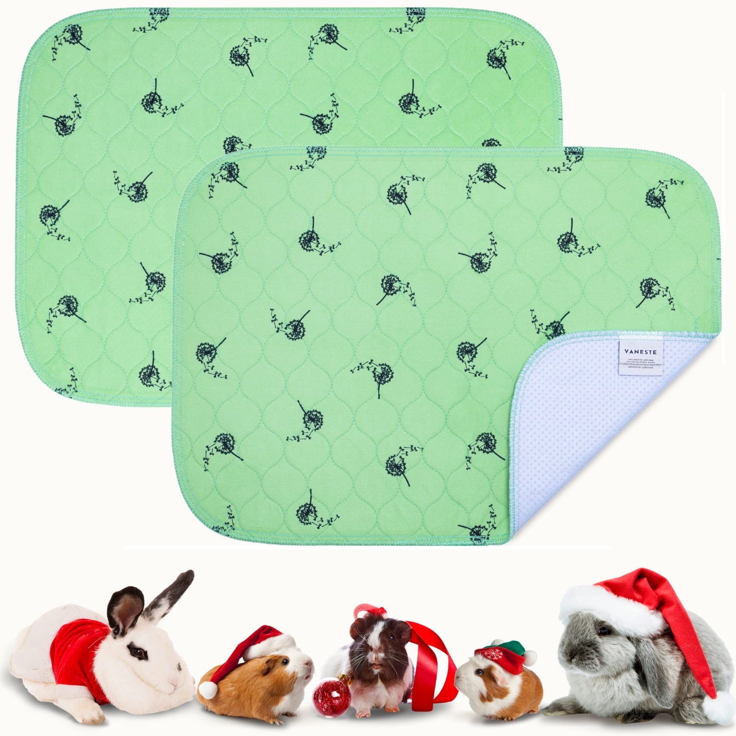 VANESTE 60x45cm Cavia Fleece Liners - 2 stuks - bodembedekkers caviakooi