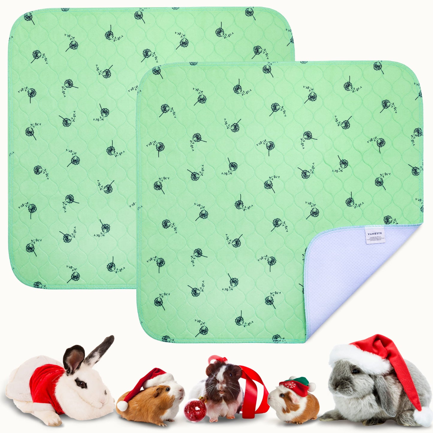 VANESTE 75x75cm Cavia Fleece Liners - 2 stuks - bodembedekkers caviakooi
