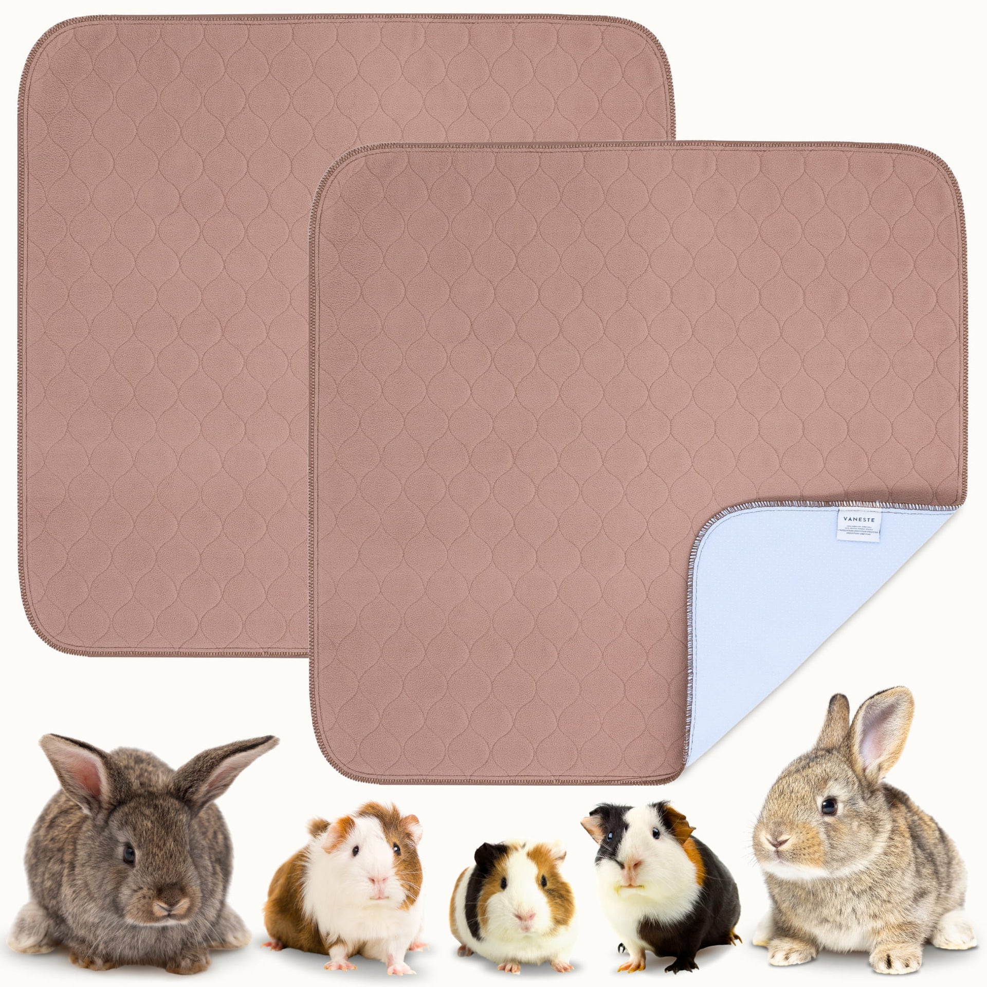 Tapis polaires 75x75cm (2 pièces) - Marron