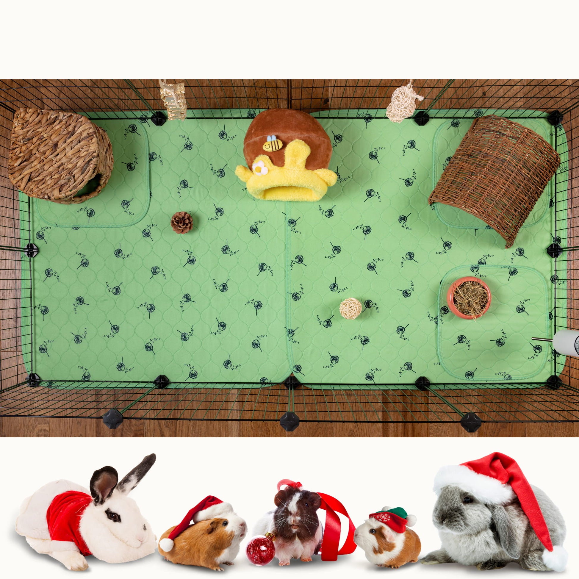 VANESTE cavia fleece liners voor cavia kooi - bodembedekking knaagdieren en konijnen