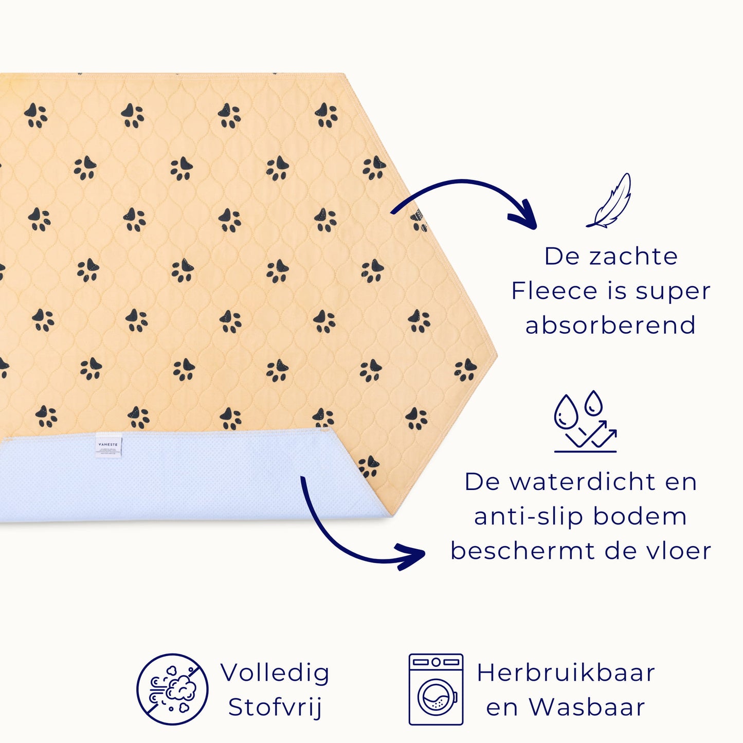 VANESTE cavia mat voor cavia ren - stofvrij - herbruikbaar en wasbaar